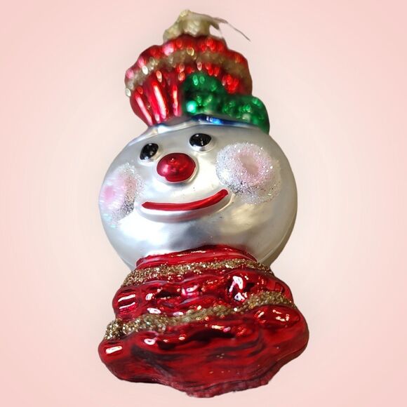 3" Christmas Snowman Candy Wrapper Hand Blown Glass Ornament Thomas Pacconi 2002 - Picture 6 of 9